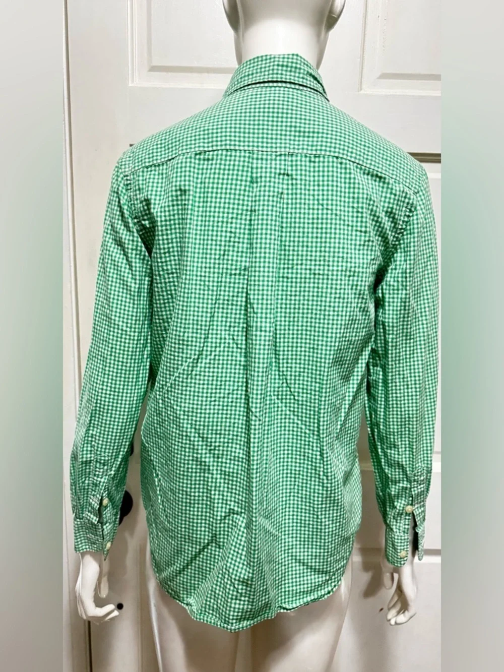 Ralph Lauren Oxford plaid Green Gingham Button-Down Shirt Size 14/16